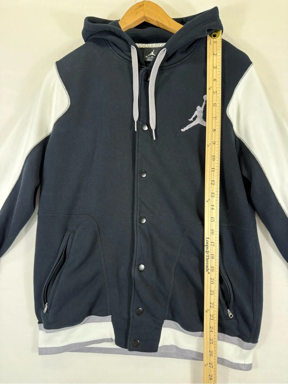 Jordan Black and White Hooded Varsity Jacket